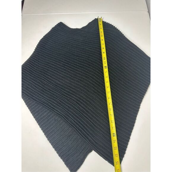 Essentiel Women’s Wool Blend Ponch Black Ribbed One Size - Picture 6 of 9